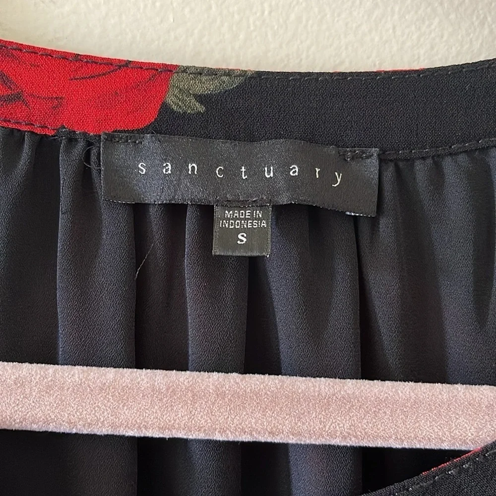 Sanctuary Blaire Rose print cold shoulder top SZ S - Picture 3 of 6